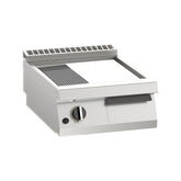 Fry-top pe gaz mediu, platou mixt cromat, de banc, Linia 700, Silko